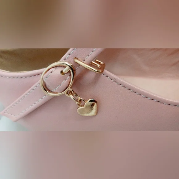 Cute Pink & Cream Heels with 3 inch heel - Picture 4 of 9